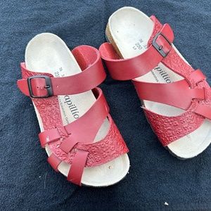 BIRKENSTOCK BIRKIS PAPILLO SANDALS BIRKI’S 36  SZ 5 RED